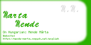 marta mende business card