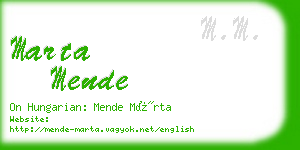 marta mende business card